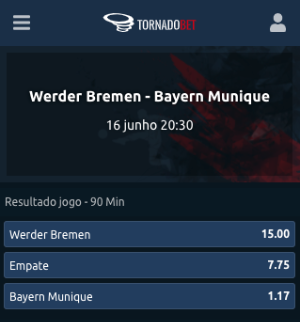 Tornadobet apostas Bayer de Munique Werder Bremen 1x2